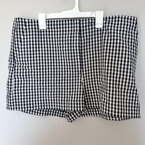 LOFT High Waist Gingham Shorts